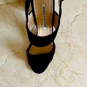 COPY - Black velvet sandals very excellent shape. Wore few times looks like new